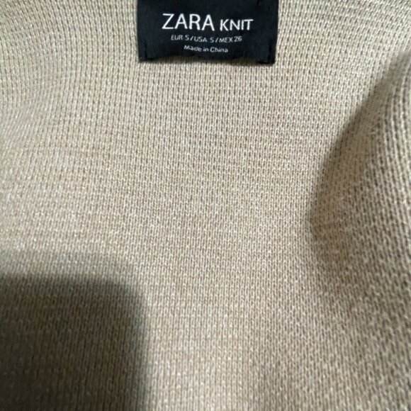 Zara Ivory Knit Open Front Sweater Coat Size S - Picture 3 of 12